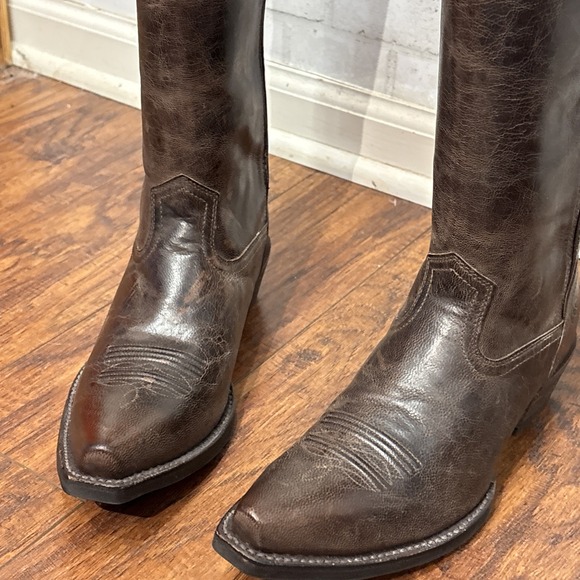 NWT Ariat Caldera Western Brown Leather Boots Womens 8 Aztec Kneehigh Tribal - Picture 5 of 16